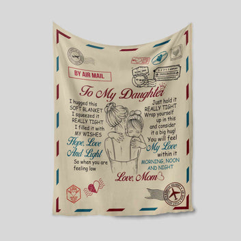 To My Daughter Blanket, Blanket From Mom, Letter Blanket, Custom Name Blanket, Family Blanket, Gift Blanket