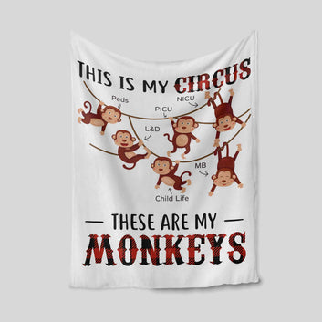 This Is My Circus These Are My Monkeys Blanket, Personalized Name Blankets, Baby Blanket, Kids Blanket, Gift Blanket