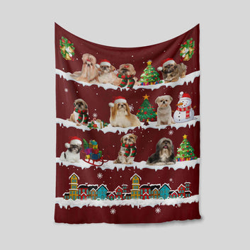 Christmas Blanket, Christmas Dog Blanket, Snowman Blanket, Family Blanket, Blanket For Gift, Gift For Dog Lover Blanket