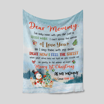 Dear Mommy Blanket, Baby Blanket, Snowman Blanket, Christmas Blanket, Blankets For Christmas, Custom Name Blanket, Gift Blanket