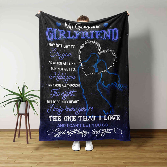 My Gorgeous Girlfriend Blanket, Couple Blanket, Valentines Blanket, Custom Name Blanket, Blanket For Girlfriend, Gift Blanket