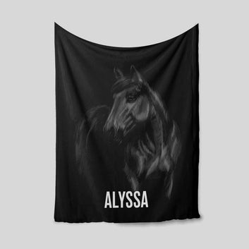 Personalized Horse Blanket, Horse Blanket, Family Blanket, Custom Name Blanket, Gift Blanket