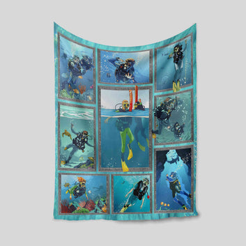 Scuba Diving Blanket, Blanket For Diver, Family Blanket, Special Blanket, Gift For Birthday Blanket