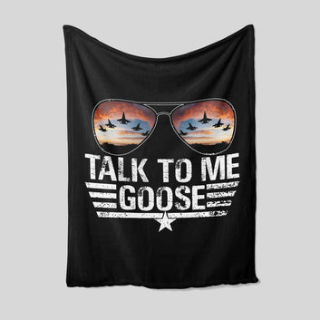 Talk To Me Goose Jet Fighter Sunglasses Blanket, Top Gun Sunglass Blanket, Family Blanket, Gift Blanket