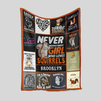 I Love Squirrels Blanket, Blanket For Baby, Gift Blanket, Squirrels Blanket, Gift Blanket, Family Blanket