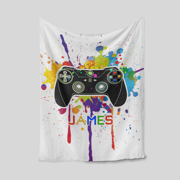 Gaming Blanket, Game Blanket, Blanket For Gamer, Custom Name Blanket, Gift Blanket