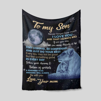 Personalized Name Blanket, Lion Blanket, Animal Blanket, Blanket For Son, Family Blanket
