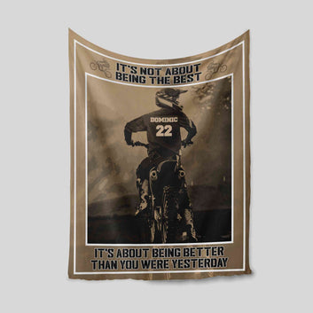 It's Not About Being The Best Blanket, Dirt Bike Blanket, Racing Blanket, Custom Name Blanket