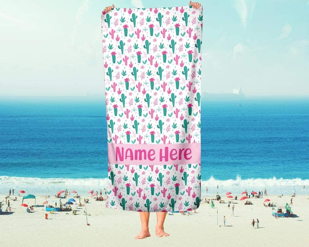 Extra Large Cactus Pattern Towel Oversized Travel Beach Pool and