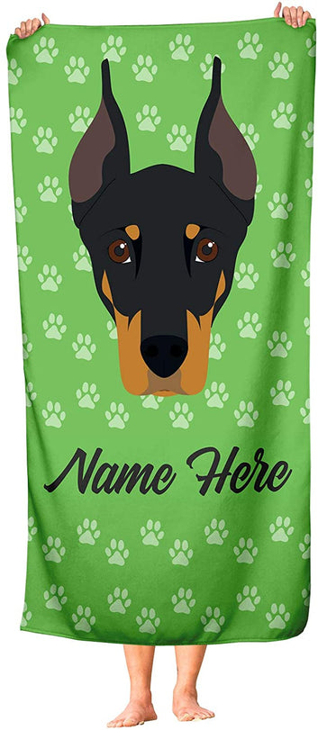 Personalized Corner Custom Doberman Beach Towels - Extra Large Adults Childrens Towel for Outdoor Boy Girl Fun Pool Bath Kid Baby Toddler Boys Girls …