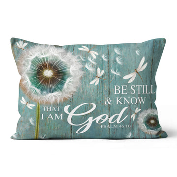 Dandelion Throw Pillow, Be Still And Know That I Am God Linen Throw Pillow