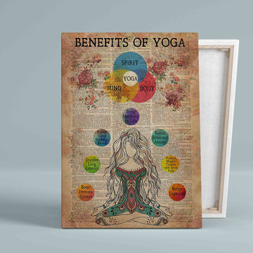 Benefits Of Yoga Canvas, Yoga Canvas, Sukhasana Pose Canvas, Knowledge Canvas