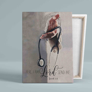 Here I Am Canvas, Lord Send Me Canvas, God Canvas, Nurse Canvas, Wall Art Canvas
