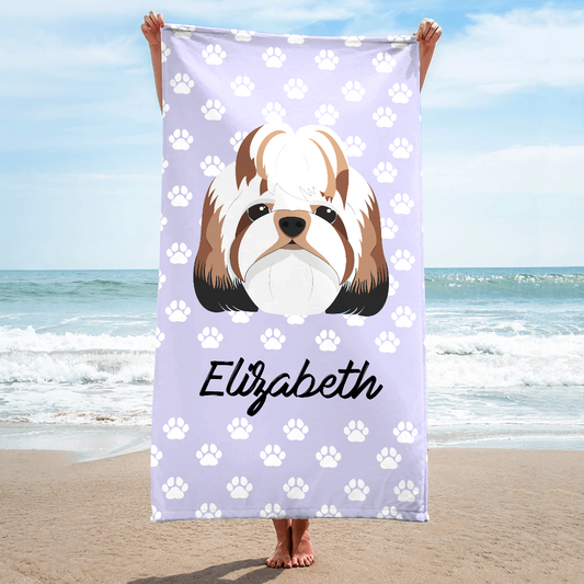 Extra Large Personalized Pink Cactus Llama Pattern Towel for Kids - Ov