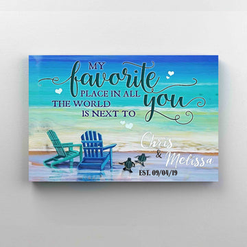 Personalized Name Canvas, My Favorite Place In All The World Is Next To You Canvas, Family Canvas