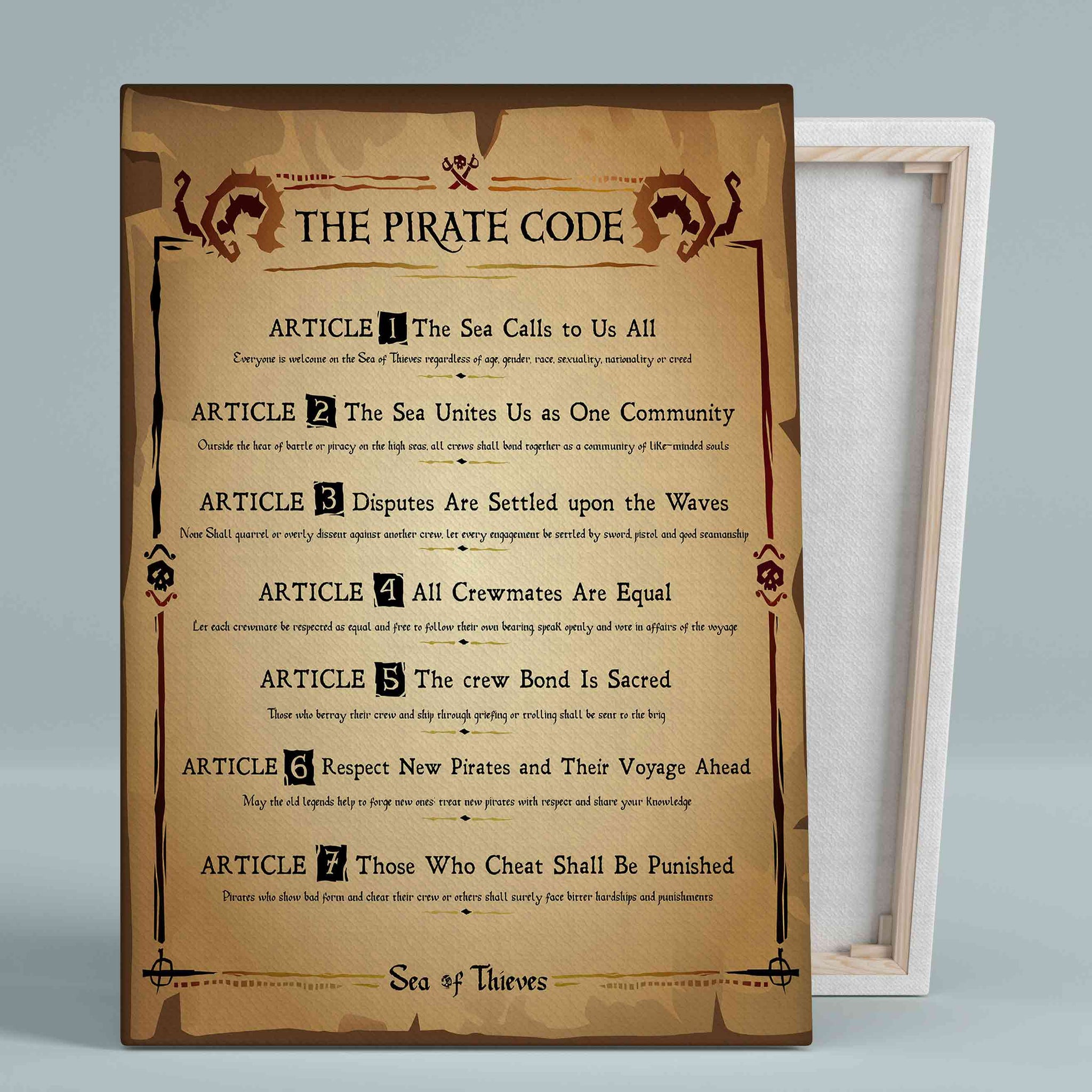 The Pirate Code Canvas, Sea Of Thieves Canvas, Pirate Canvas, Canvas  Prints, Canvas Wall Art, Gift Canvas