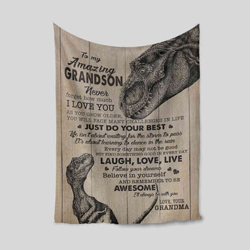 To My Amazing Grandson Blanket, Family Blanket, Personalized Name Blanket, Blanket For Gift