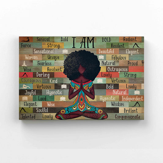 Yoga Canvas, Black Woman Canvas, Yoga Pose Canvas