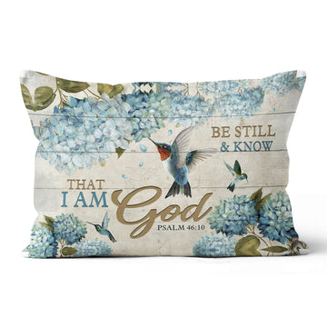 Hummingbird Throw Pillow, Be Still And Know That I Am God Linen Throw Pillow