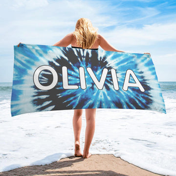 Custom Beach Towels, Personalized Beach Towels, Tie Dye Beach Towel