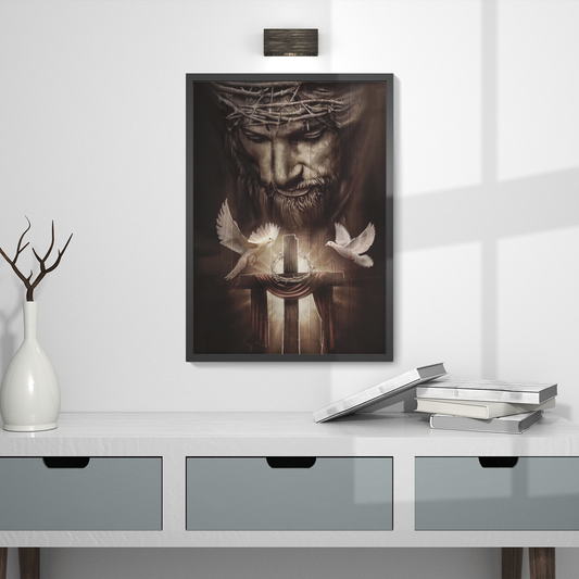 White Dove and God Canvas, White Dove Canvas, Jesus Canvas, Christian Canvas, God Canvas - Canvas Prints